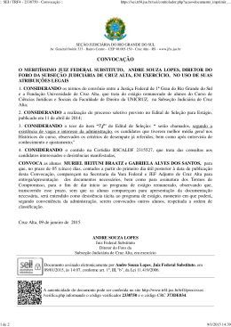 1ª Convocação 2015 - Justiça Federal do Rio Grande do Sul