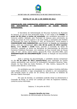 Edital n&deg; 24 - Convoca&ccedil;&atilde;o dos candidatos