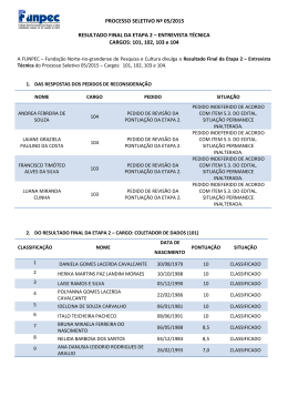 Resultado Final da Etapa 2 / Cargos
