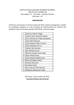 Candidatos Elegíveis - Gestão 2014/2015
