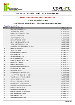 PROCESSO SELETIVO 2015 / 2