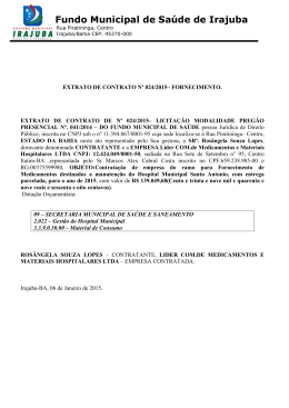 Extratos de Contratos do n&deg; 024/2015 ao n&deg; 034/2015.