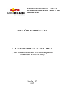 gratuidade judici&aacute;ria na arbitragem