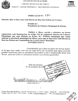 INDICA&Ccedil;&Atilde;O N&deg;z &Eacute; ?0 - C&acirc;mara Municipal de Paraty
