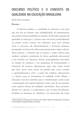 discurso pol&iacute;tico e o conceito de qualidade na educa&ccedil;&atilde;o brasileira