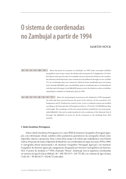O sistema de coordenadas no Zambujal a partir de 1994
