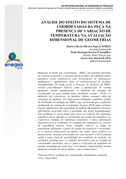 AN&Aacute;LISE DO EFEITO DO SISTEMA DE COORDENADAS DA PE&Ccedil;A