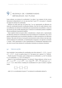 9 MUDAN&Ccedil;A DE COORDENADAS ORTOGONAIS NO PLANO