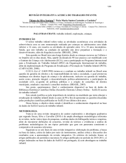 REVIS&Atilde;O INTEGRATIVA ACERCA DO TRABALHO INFANTIL