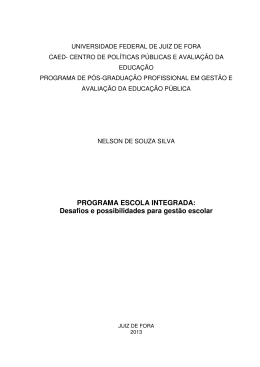 PROGRAMA ESCOLA INTEGRADA - Mestrado em Gest&atilde;o e