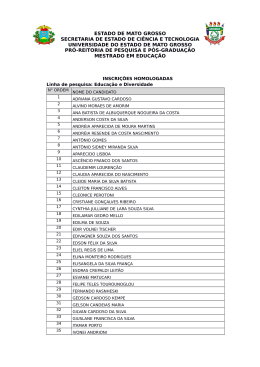 Homologação das inscrições