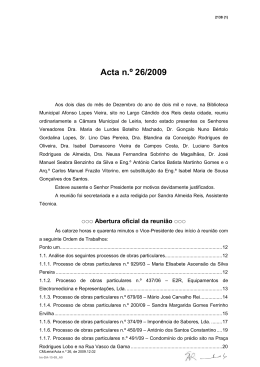 Reuni&atilde;o ordin&aacute;ria de 2 de Dezembro de 2009