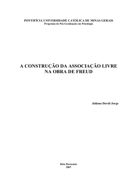 a constru&ccedil;&atilde;o da associa&ccedil;&atilde;o livre na obra de freud