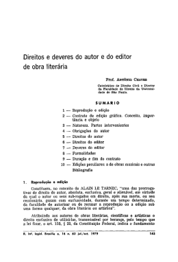Direitos e deveres do autor e do editor de obra liter&aacute;ria