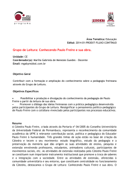 Grupo de Leitura: Conhecendo Paulo Freire e sua obra.