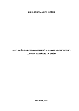 a atua&ccedil;&atilde;o da personagem em&iacute;lia na obra de monteiro lobato