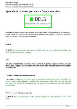 Aprendendo a sofrer por amor a Deus e sua obra!