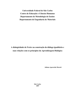 A dialogicidade de Freire na constru&ccedil;&atilde;o do di&aacute;logo igualit&aacute;rio e