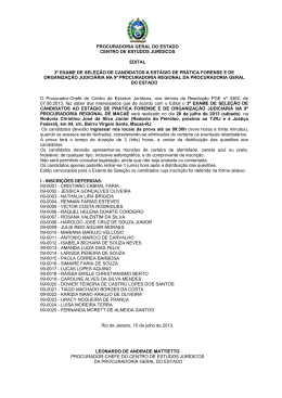 Inscrições deferidas - Governo do Estado do Rio de Janeiro