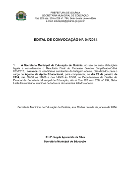 Edital de Convoca&ccedil;&atilde;o 004-2014