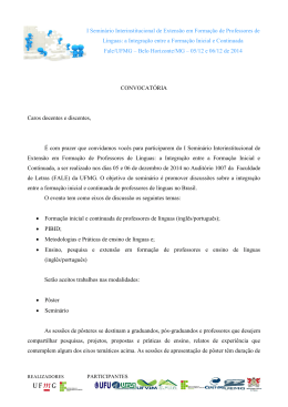 I SEMIN&Aacute;RIO DE TESES E DISSERTA&Ccedil;&Otilde;ES (I SETED)