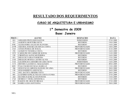 RESULTADO DOS REQUERIMENTOS CURSO DE