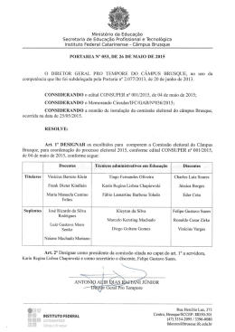 Portaria 053 2015 – Comissão eleitoral do câmpus Brusque