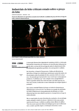 Industriais do leite criticam estudo sobre o preço do
