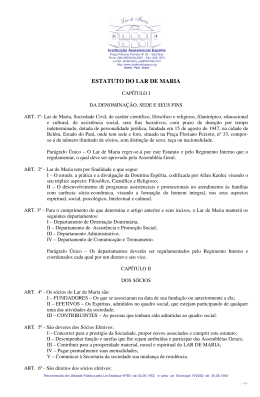 ESTATUTO DO LAR DE MARIA