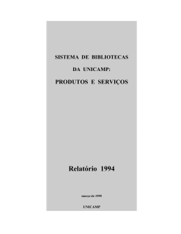 Relatório 1994 - Sistema de Bibliotecas da Unicamp