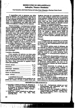 Ressec&ccedil;&otilde;es no megaes&ocirc;fago: indica&ccedil;&otilde;es, t&eacute;cnicas e resultados