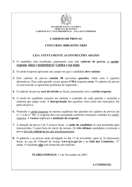 Prova - Tribunal de Justi&ccedil;a de Santa Catarina
