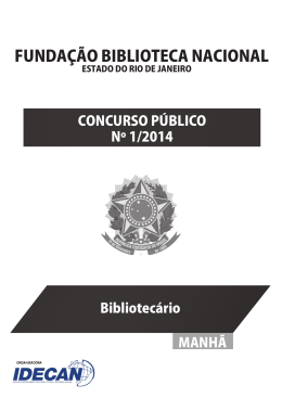 FUNDA&Ccedil;&Atilde;O BIBLIOTECA NACIONAL