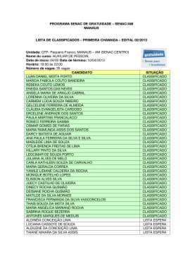 SENAC/AM MANAUS LISTA DE CLASSIFICADOS