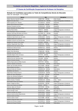 Lista de Aprovados - Ag&ecirc;ncia de Certifica&ccedil;&atilde;o Ocupacional