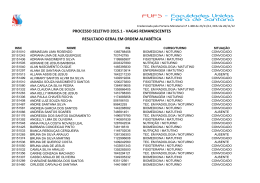 processo seletivo 2015.1 - vagas remanescentes resultado geral em