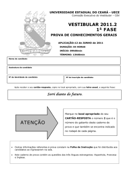 Prova de Conhecimentos Gerais - Gabarito 2