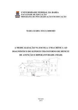 a medicaliza&ccedil;&atilde;o na escola - RI UFBA
