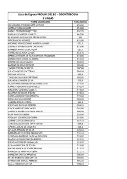 Lista de Espera PROUNI 2013-1 - ODONTOLOGIA 3