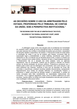 as decis&otilde;es sobre o uso da arbitragem pelo estado