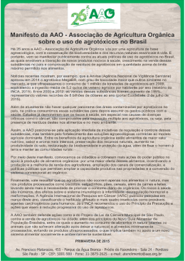 Manifesto da AAO - Associação de Agricultura Orgânica sobre o uso