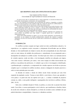 QUE RESPOSTA DAR AOS CONFLITOS ESCOLARES? Jos&eacute;