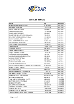 EDITAL DE ISEN&Ccedil;&Atilde;O 1