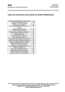 Ministério da Educação Lista de consultores aprovados do Brasil