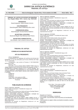 diário da justiça eletrônico - Tribunal de Justiça de Rondônia