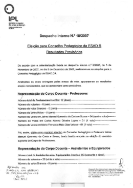 Despacho n.º 18/2007 - Escola Superior de Artes e Design de