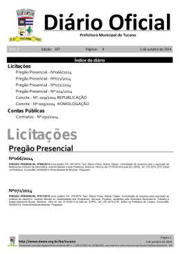 Licitações Pregão Presencial Nº066/2014