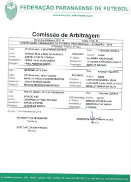 FEDERA&Ccedil;&Atilde;O PARANAENSE DE FUTEBOL
