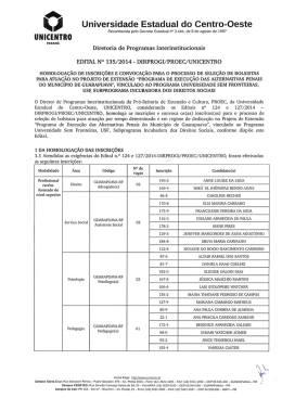 EDITAL Nº 135/2014 – DIRPROGI/PROEC/UNICENTRO