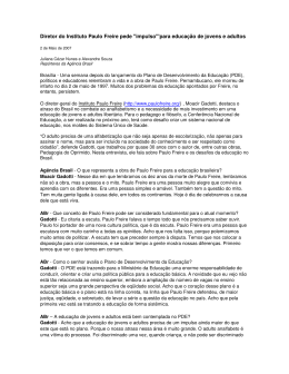 Diretor do Instituto Paulo Freire pede "impulso"`para educa&ccedil;&atilde;o de